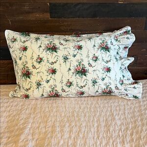 Vintage Ralph Lauren Floral Ruffle Pillowcase Standard Cottagecore